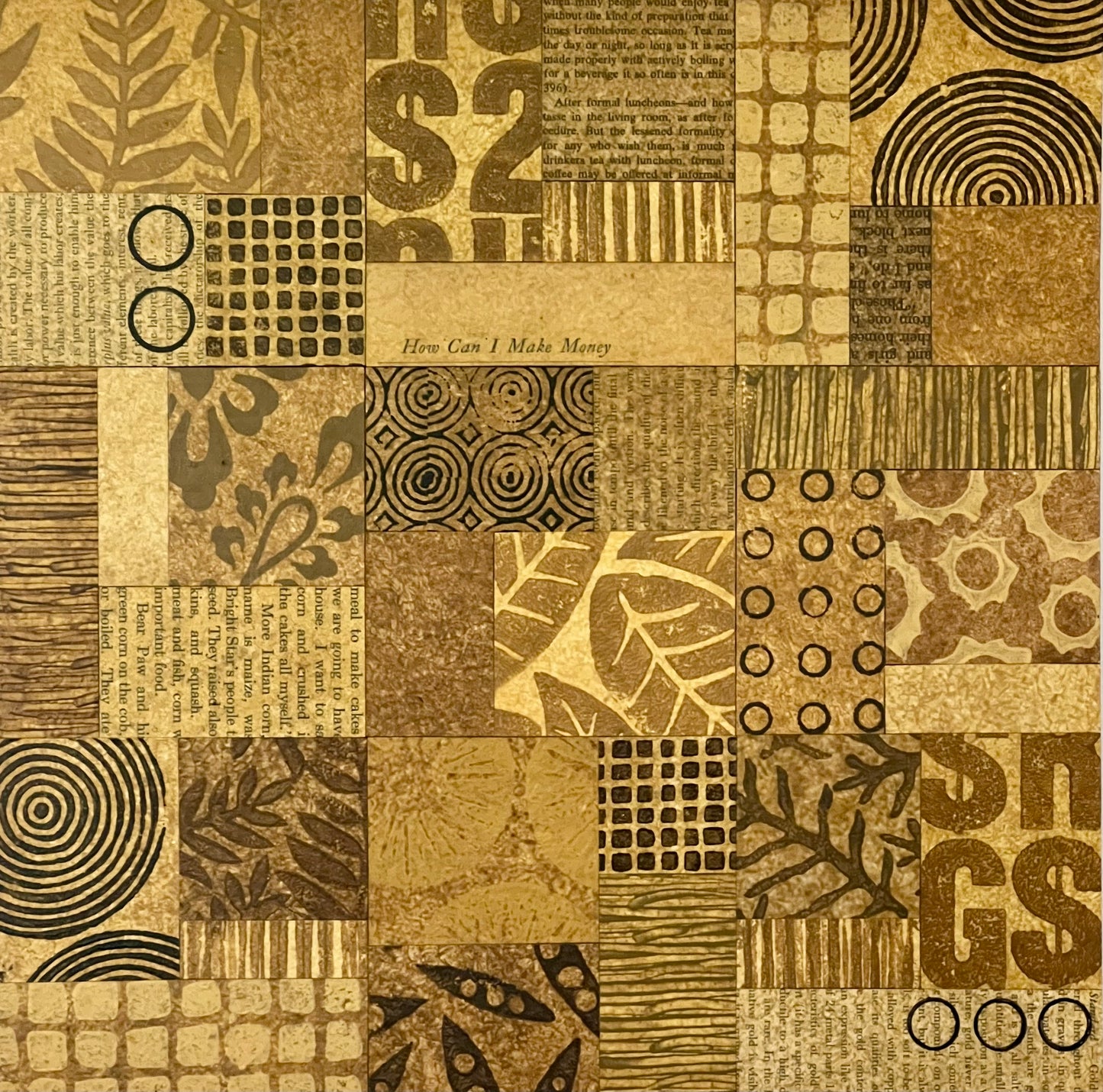 Good as Gold I - 12" x 12" Collage