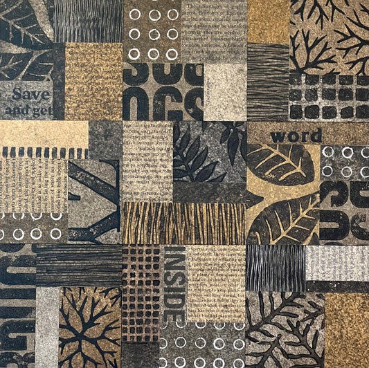 Mark my Words I - 12" x 12" Collage