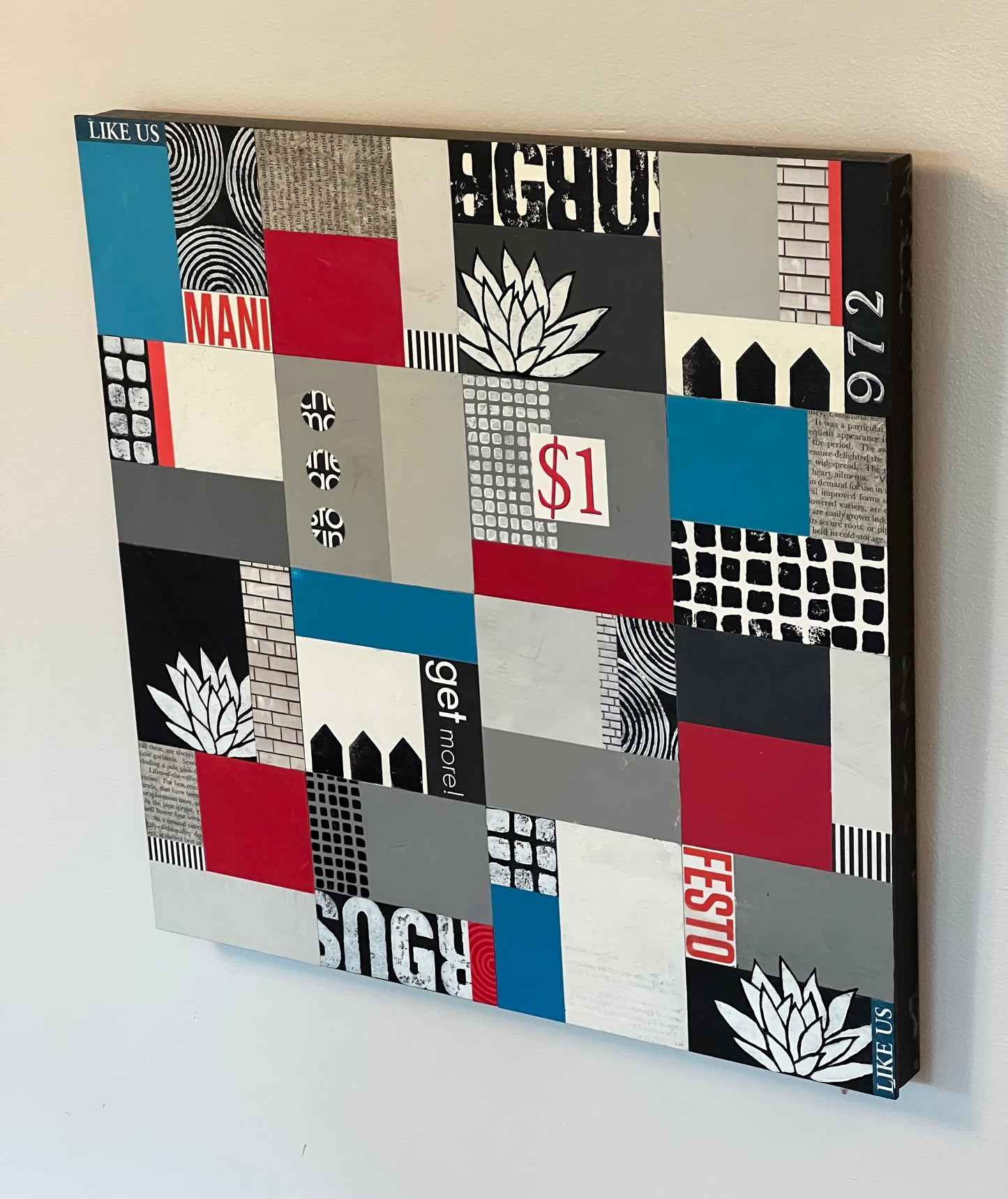 One Dollar Manifesto - 16" x 16" Collage