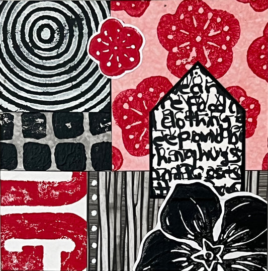 Summer House V - 4" x 4" collage