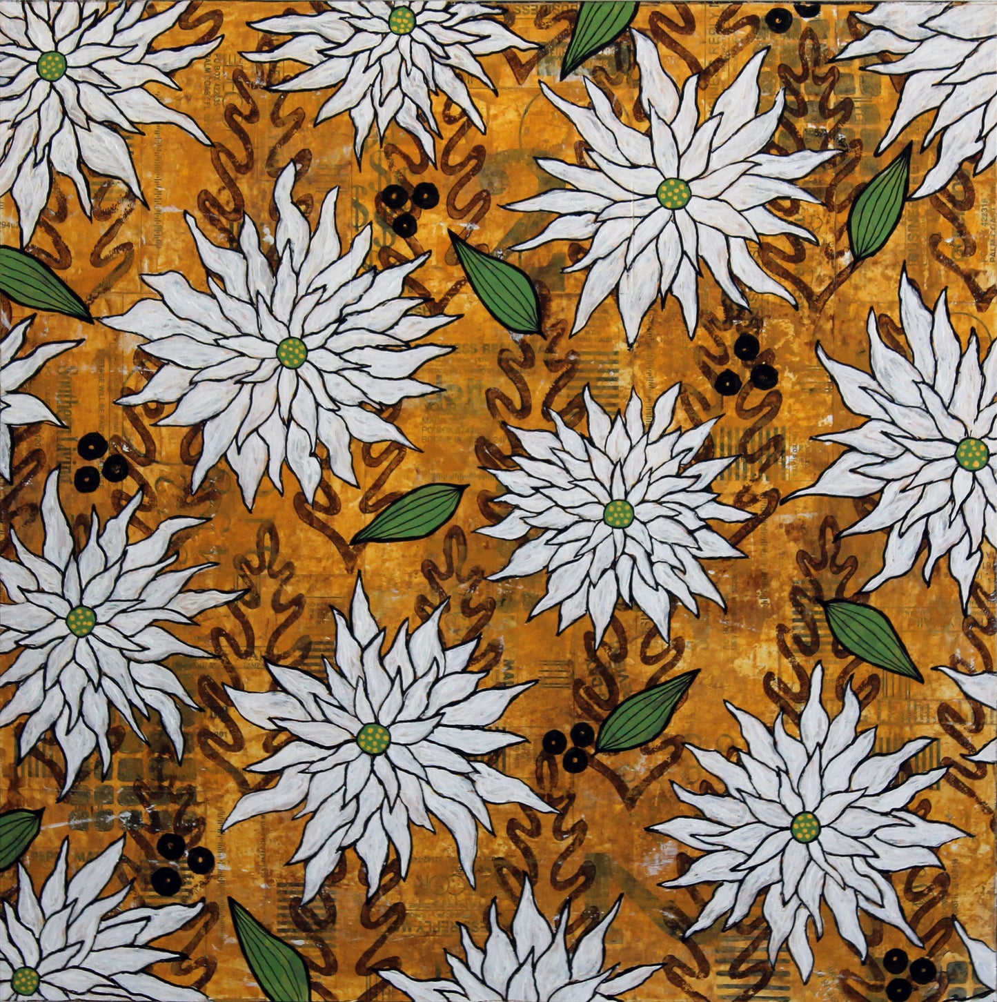 September's Last - 20" x 20" Floral Collage