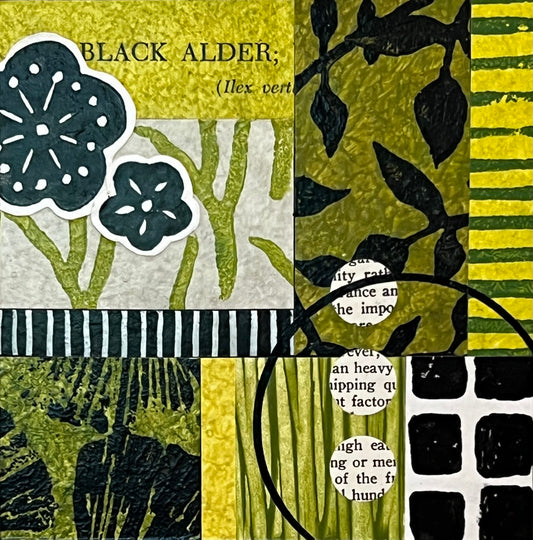Black Alder - 4" x 4" collage