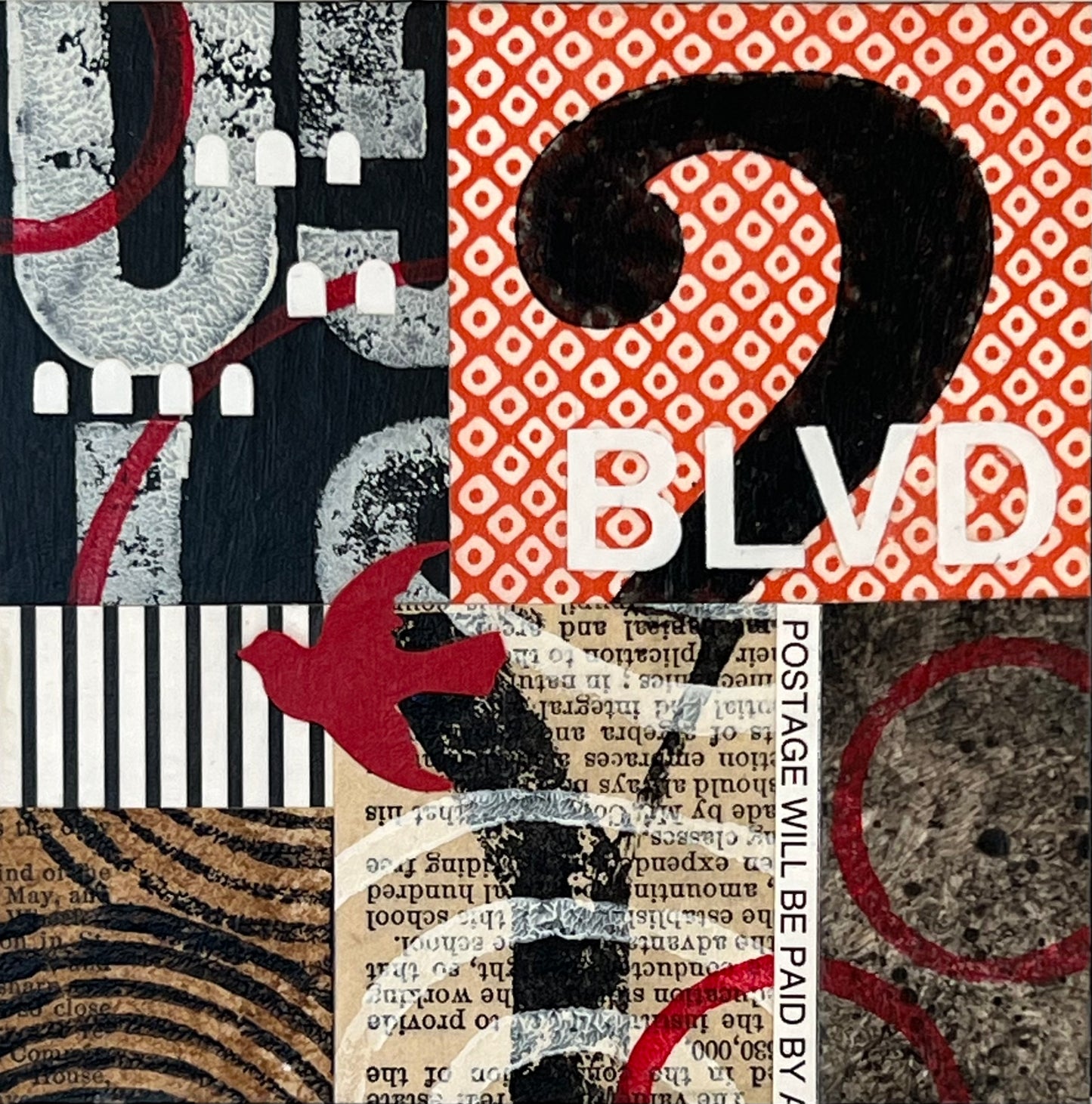 Boulevard - 4" x 4" collage