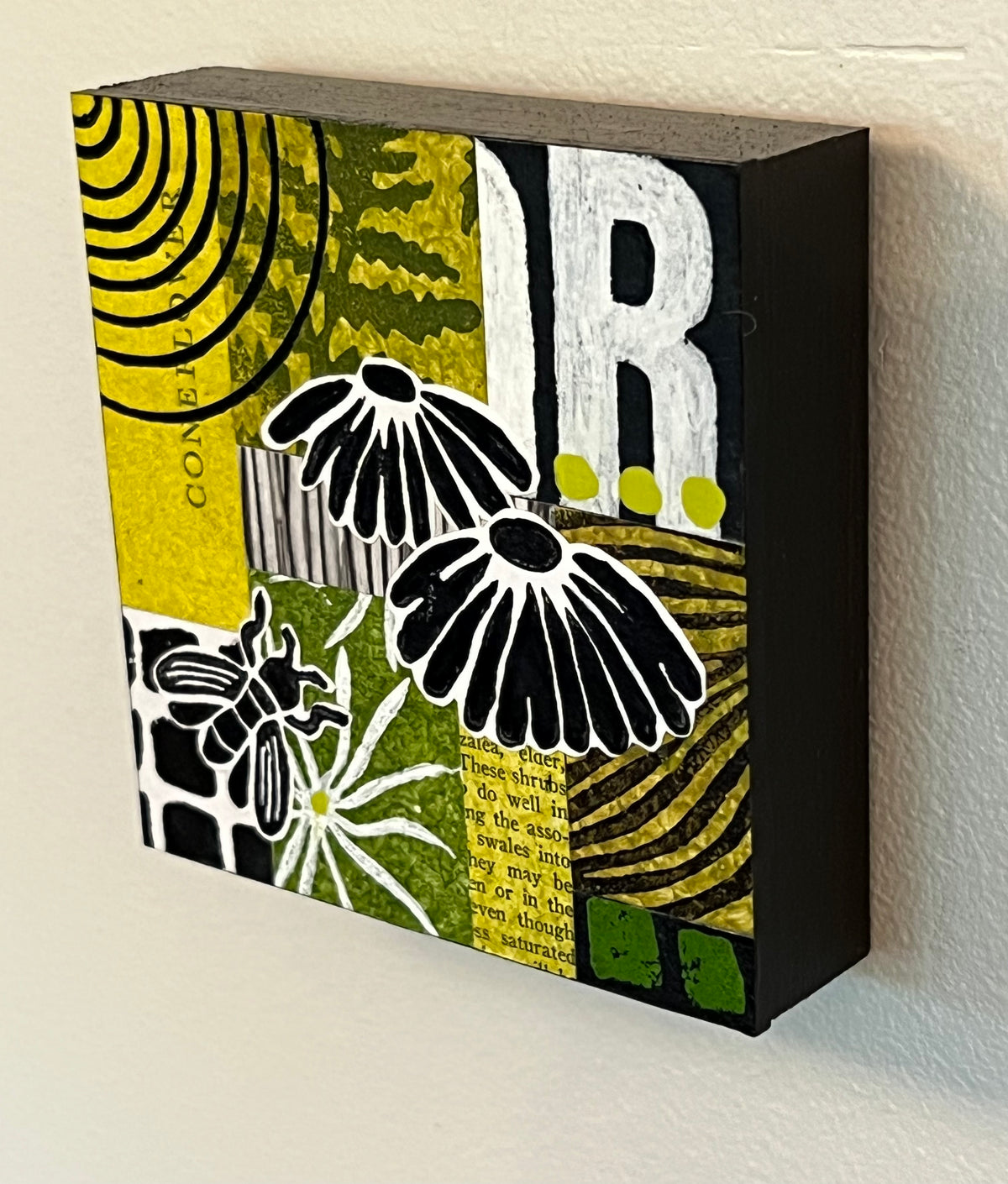 Coneflower - 4" x 4" collage
