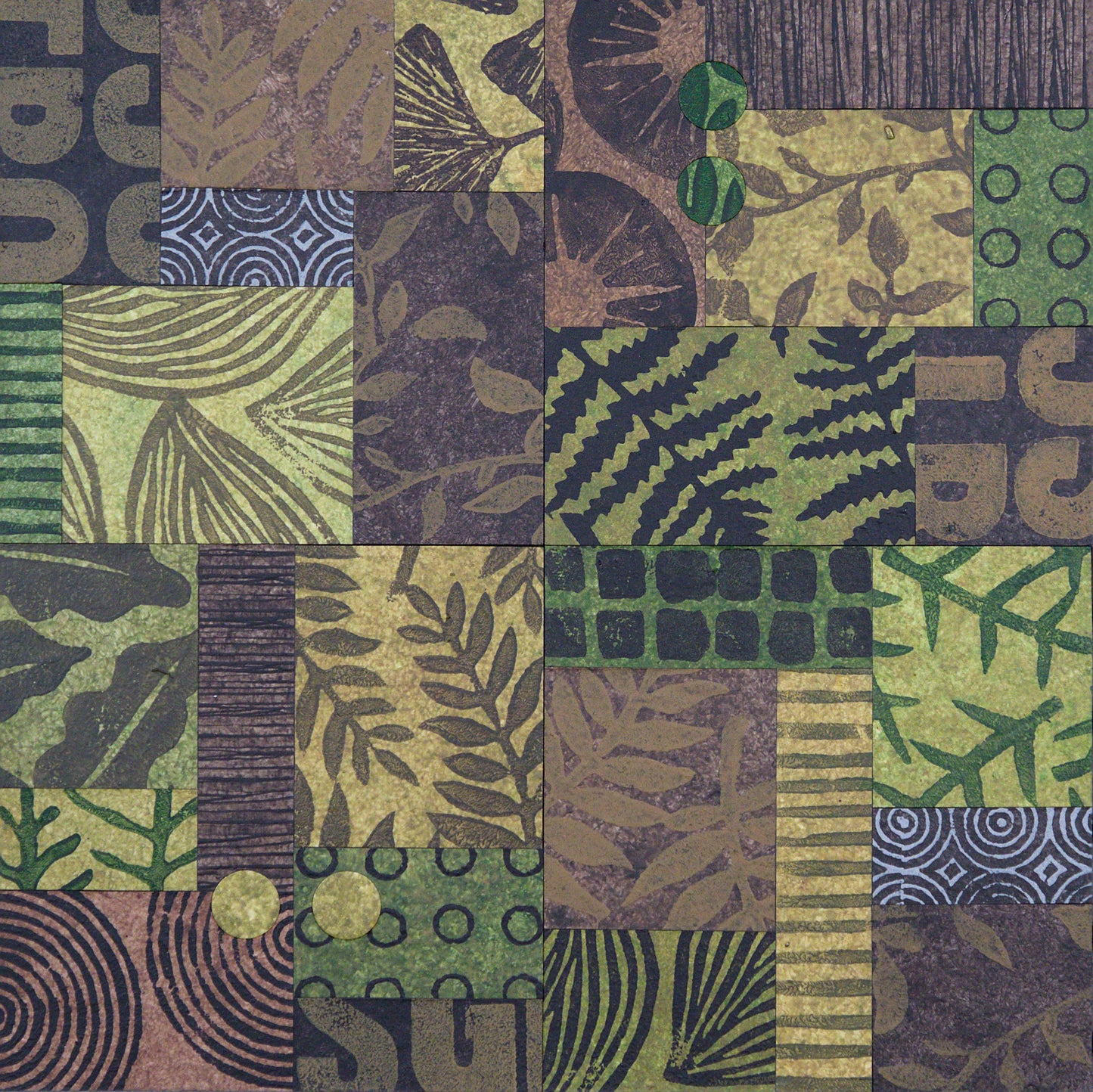 Forest Floor III - 10" x 10" Collage